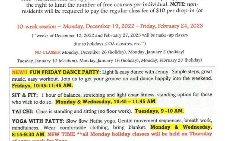Exercise at the Wellfleet Adult Community Center - Free for Wellfleet Residents Exercise at the Wellfleet Adult Community Center - Free for Wellfleet Residents
