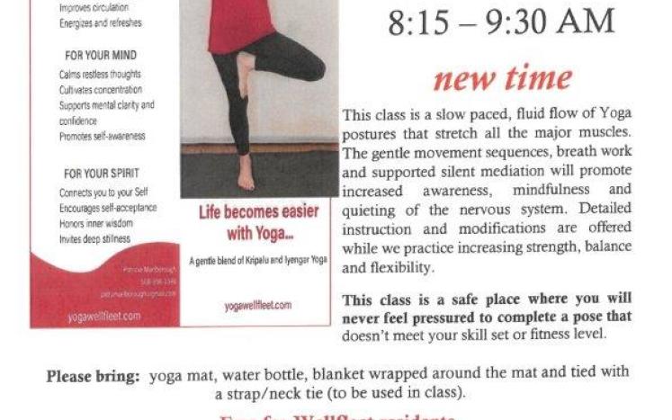 Slow Flow Yoga with Patty - FREE for Wellfleet residents