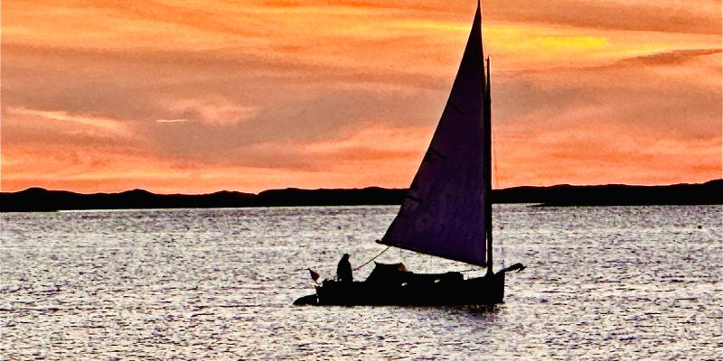 Sailing at sunset