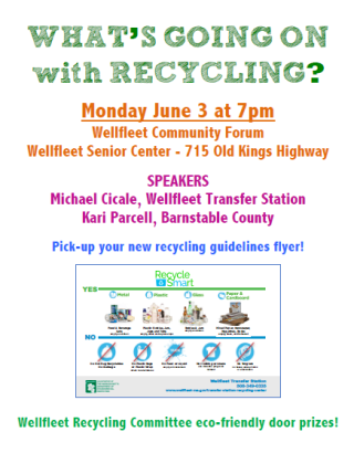 Poster for event shows pictures of recycling 