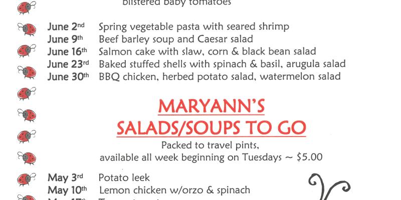 Maryann's Cafe May June 2022